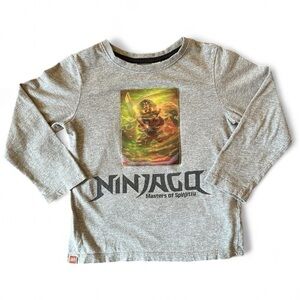 H&M + LEGO Ninjago sz 3-4T long sleeve holographic spinjitzu T shirt Lloyd & Kai